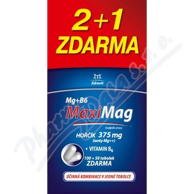 MaxiMag Hok 375mg+B6 tob.100+50 zdarma