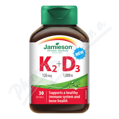 JAMIESON Vitamny K2 120mcg a D3 1000 IU cps.30