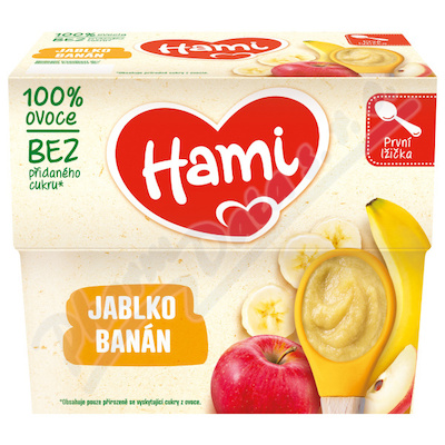 Hami 100% ov. jablko a bann 4x100g 4M