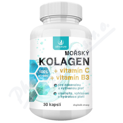 Allnature Mosk kolagen + vit. C + vit B3 cps.30