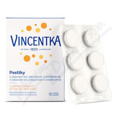 Vincentka pastilky ovocn 18x1200mg